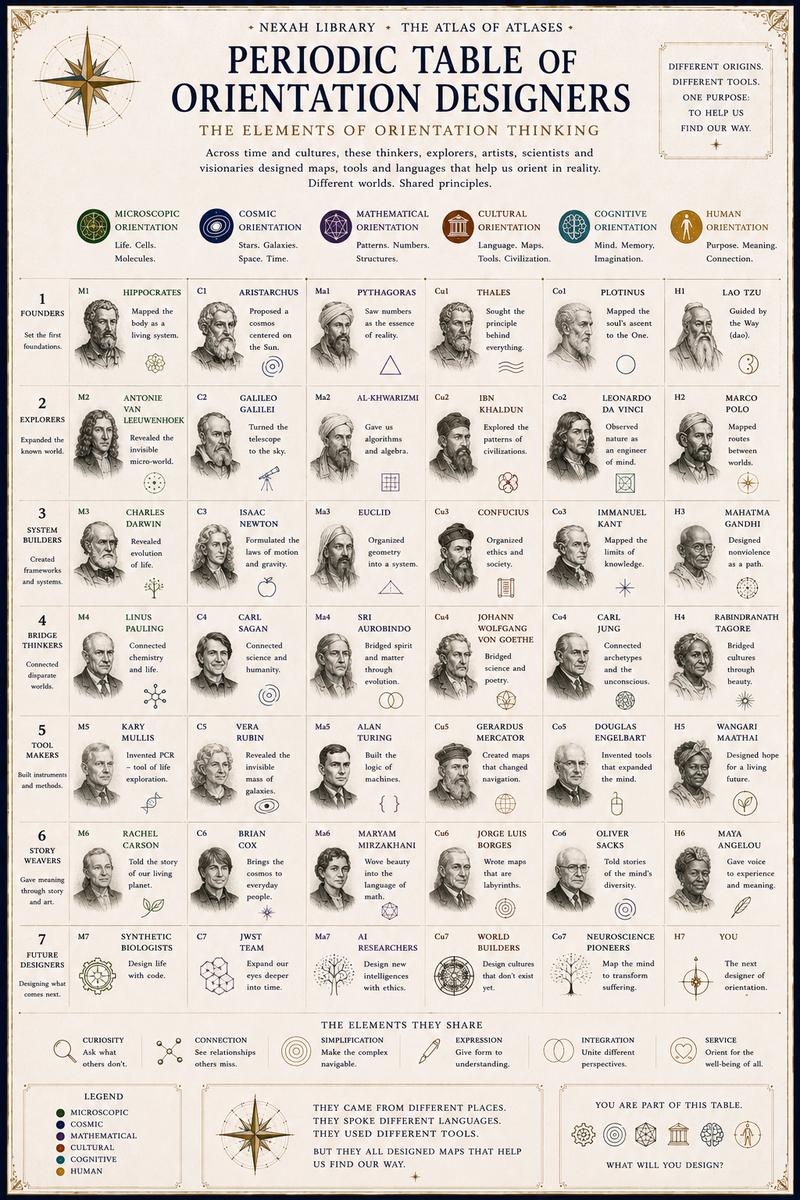 Library Appendix: Periodic Table of Orientation Designers